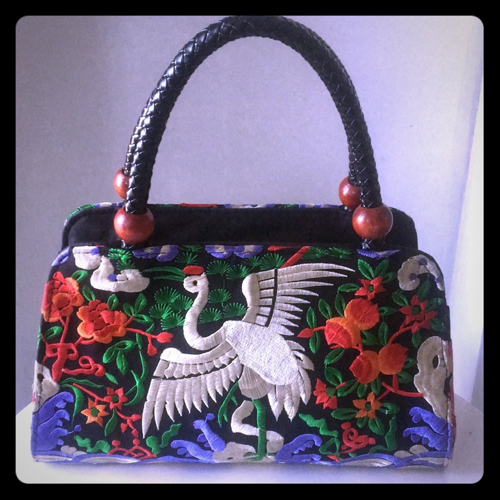 Woman Gift Swan Garden Embroidered From Thailand